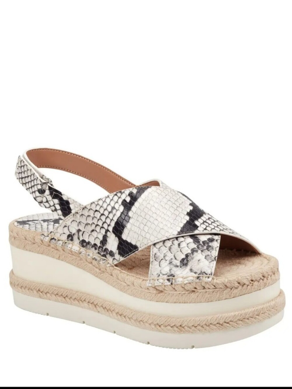 EUC MARC FISHER GANDY SNAKESKIN PLATFORM ESPADRILLE SANDALS SZ 6